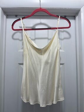 Bella Dahl Cream Satin Cowl Neck Slip Tank